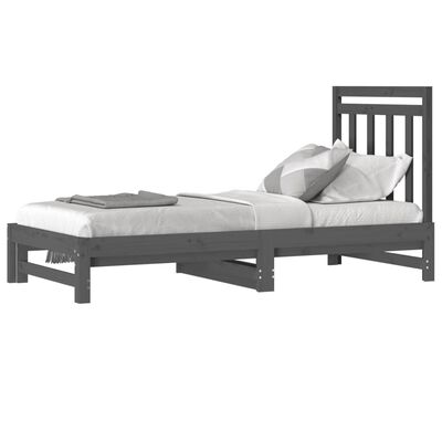 vidaXL Estrutura sofá-cama de puxar 2x(90x190) cm pinho maciço cinza