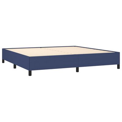 vidaXL Cama com molas/colchão 200x200 cm tecido azul