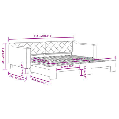 vidaXL Sofá-cama com gavetão 90x190 cm tecido cinzento-escuro