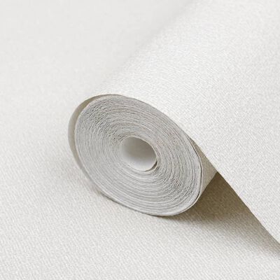vidaXL Papel parede 3D 10x0,53 m tecido não-tecido branco sólido