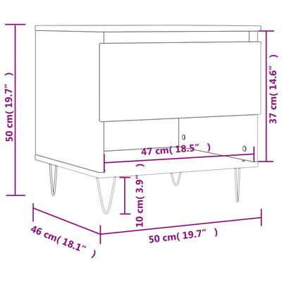 vidaXL Mesas de centro 2 pcs 50x46x50cm deriv. madeira cinzento sonoma