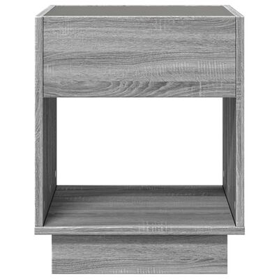 vidaXL Mesa de cabeceira c/ LED Infinity 40x40x50 cm cinzento sonoma