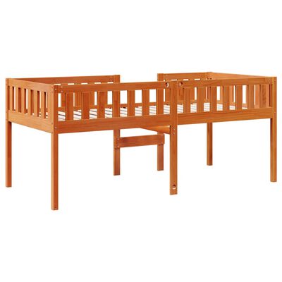 vidaXL Cama de criança sem colchão 75x190 cm pinho maciço castanho-mel