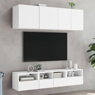 vidaXL Móveis de parede p/ TV 2pcs 40x30x30cm derivados madeira branco