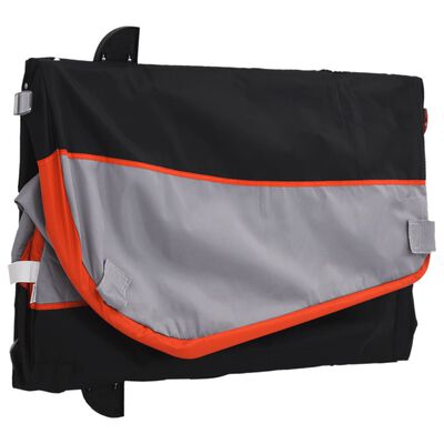 vidaXL Reboque para bicicleta 45 kg ferro preto e laranja