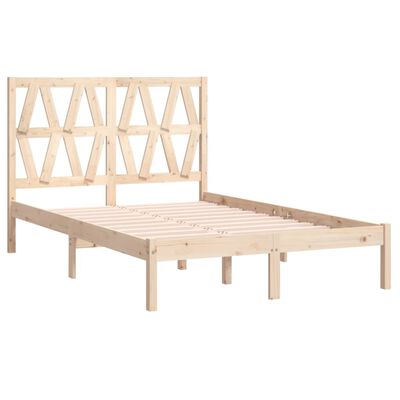 vidaXL Estrutura de cama pequena casal 120x190 cm pinho maciço