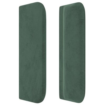 vidaXL Cabeceira de cama c/ abas veludo 203x16x78/88cm verde-escuro