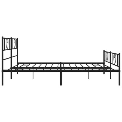 vidaXL Estrutura de cama com cabeceira e pés 193x203 cm metal preto