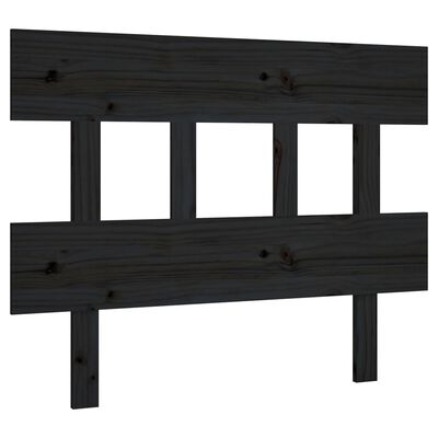 vidaXL Cabeceira de cama 93,5x3x81 cm pinho maciço preto