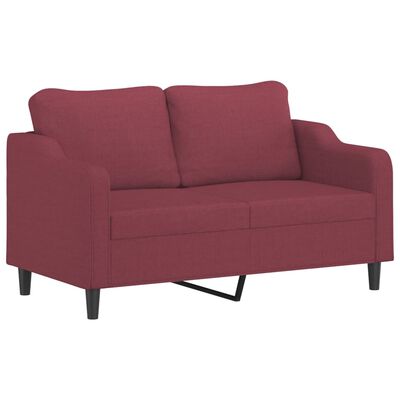 vidaXL Sofá de 2 lugares tecido 140 cm vermelho tinto