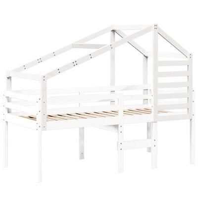 vidaXL Telhado de cama infantil 188x82x113 cm pinho maciço branco