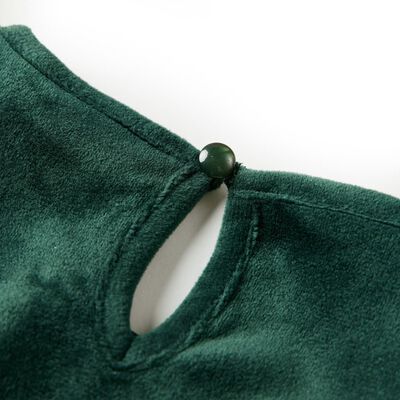 Blusa para criança com folhos verde-escuro 92