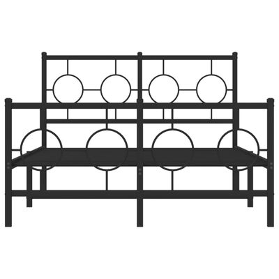 vidaXL Estrutura de cama com cabeceira e pés 120x190 cm metal preto