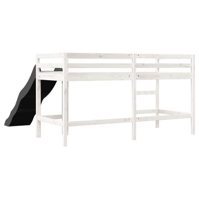 vidaXL Cama alta p/ criança sem colchão 80x200 cm pinho maciço branco