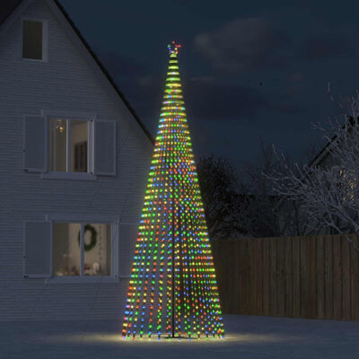 vidaXL Árvore de Natal luminosa em cone 1544 luzes LED 500 cm colorido