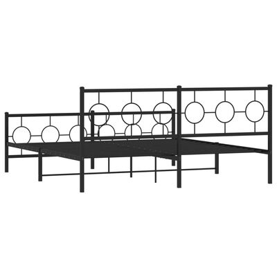 vidaXL Estrutura de cama com cabeceira e pés 180x200 cm metal preto