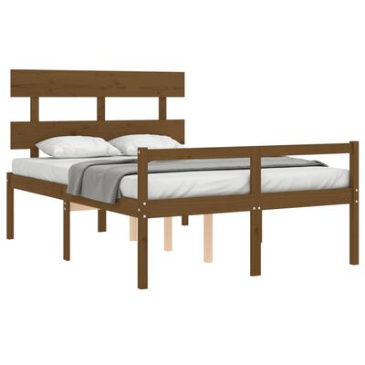 vidaXL Cama para idosos c/ cabeceira 140x200 cm madeira castanho-mel