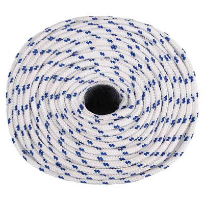 vidaXL Corda de barco 6 mm 50 m polipropileno branco