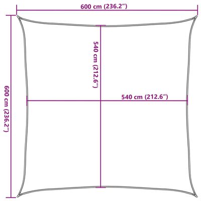 vidaXL Para-sol estilo vela quadrado 160 g/m² 6x6 m PEAD areia