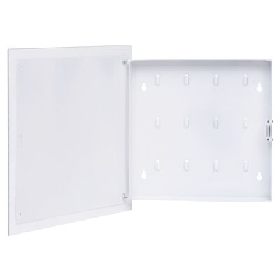 vidaXL Chaveiro com quadro magnético 35x35x4 cm branco