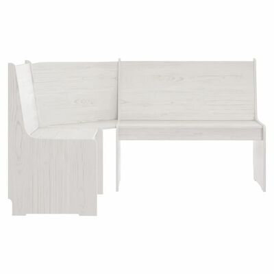 vidaXL Banco de canto REINE 151 cm pinho maciço branco