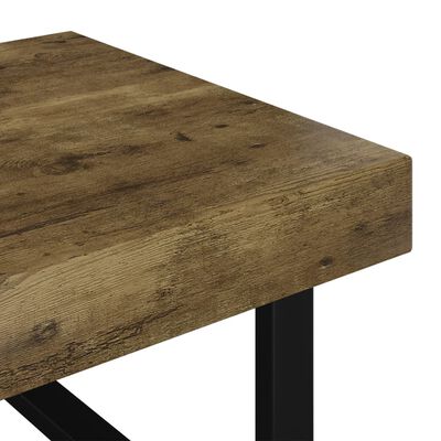 vidaXL Mesa de centro 120x60x40 cm MDF e ferro castanho-escuro e preto