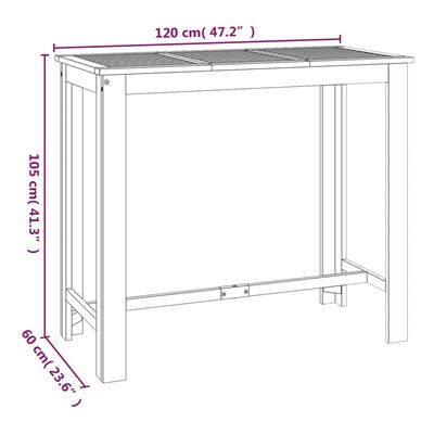 vidaXL 7 pcs Conjunto de bar para jardim madeira de acácia maciça