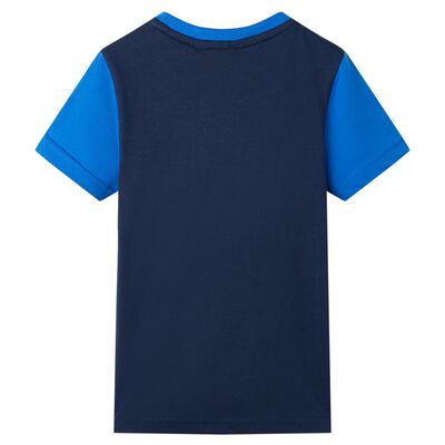 T-shirt para criança azul e azul-marinho 92