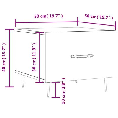 vidaXL Mesas de centro 2 pcs 50x50x40 cm branco brilhante