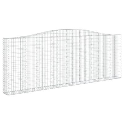 vidaXL Cestos gabião arqueados 2pcs 400x30x140/160cm ferro galvanizado