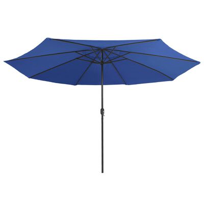 vidaXL Guarda-sol de jardim com poste de metal 390 cm azul-ciano