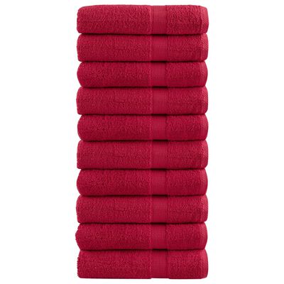 vidaXL Toalhas de mãos premium SOLUND 10pcs 50x100cm 600 gsm vermelho