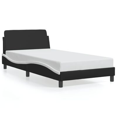 vidaXL Estrutura cama c/ cabeceira 100x200 cm couro artificial