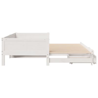 vidaXL Sofá-cama c/ gavetão e gavetas branco 80x200cm madeira de pinho