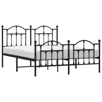 vidaXL Estrutura de cama com cabeceira e pés 140x190 cm metal preto