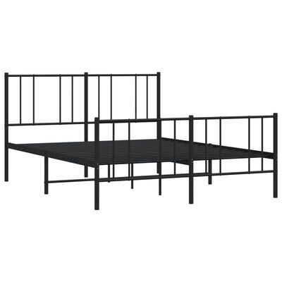 vidaXL Estrutura de cama com cabeceira e pés 140x190 cm metal preto