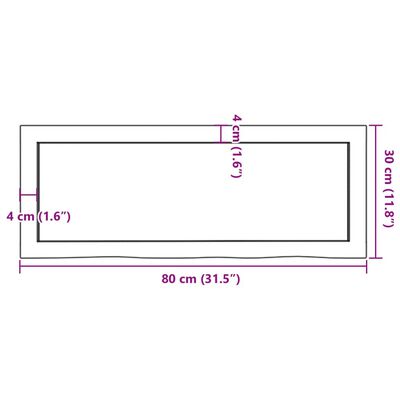 vidaXL Prateleira de parede 80x30x(2-4) cm carvalho tratado castanho