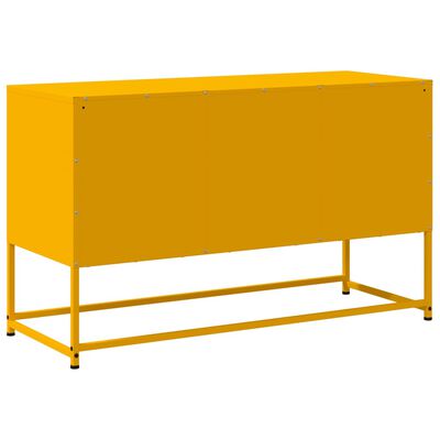 vidaXL Móvel de TV 100,5x39x60,5 cm aço amarelo mostarda