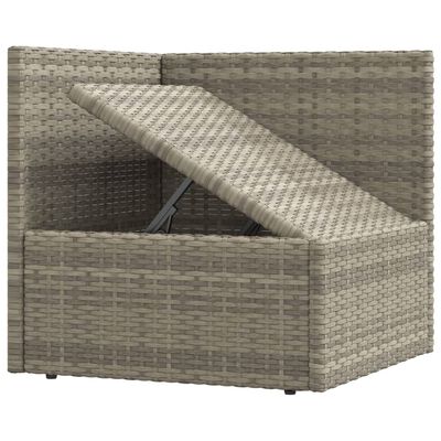 vidaXL 8 pcs conjunto lounge de jardim c/ almofadões vime PE cinzento