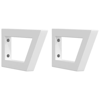 vidaXL Suportes de prateleira p/lavatório 2pcs aço trapezoidais branco