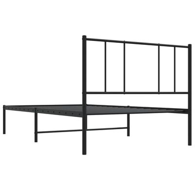 vidaXL Estrutura de cama com cabeceira 100x200 cm metal preto