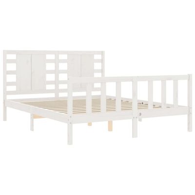 vidaXL Estrutura de cama com cabeceira 160x200 cm madeira maciça