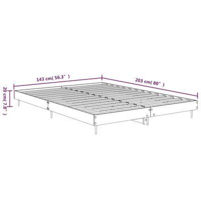 vidaXL Estrutura de cama 135x190cm derivados madeira carvalho castanho