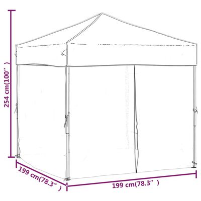 vidaXL Tenda para festas dobrável com paredes laterais 2x2 m antracite