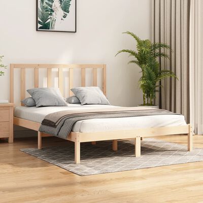 vidaXL Estrutura de cama king 150x200 cm pinho maciço