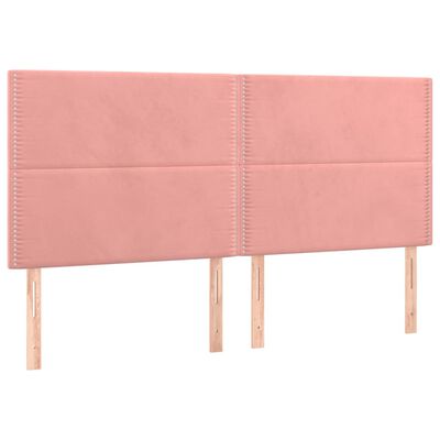 vidaXL Cabeceira de cama 4 pcs veludo 90x5x78/88 cm rosa