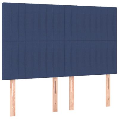 vidaXL Cabeceira de cama 4 pcs tecido 72x5x78/88 cm azul