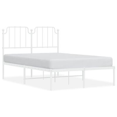 vidaXL Estrutura de cama com cabeceira 120x190 cm metal branco