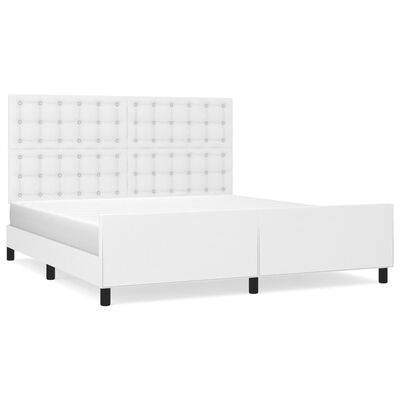 vidaXL Estrutura cama c/ cabeceira 180x200 cm couro artificial branco