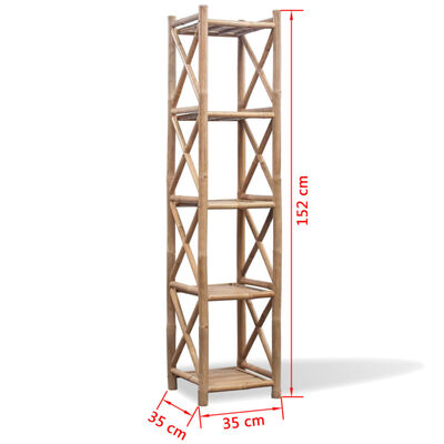 vidaXL Estante de bambu quadrada com 5 prateleiras